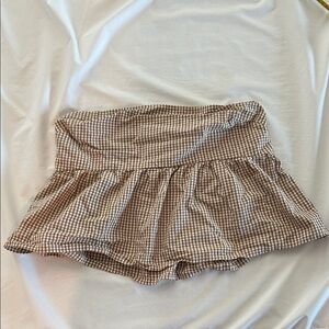 Women’s Babydoll Tube Top - A New Day Brown Gingham